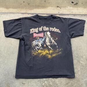 Vintage 90s RARE Budweiser graphic t-shirt size medium “king of the rodeo”